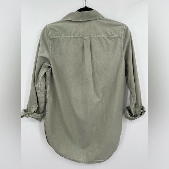 J. Crew | Olive Green Beaded Chevron Popover Size 2 - Picture 3 of 6